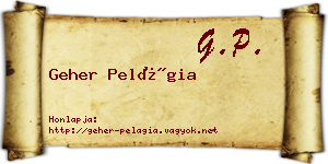 Geher Pelágia névjegykártya